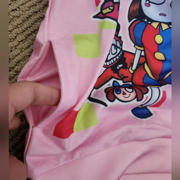 Pink Kid's Amazing Digital Circus Hoodie With Pocket Girls - Picture 8 of 8